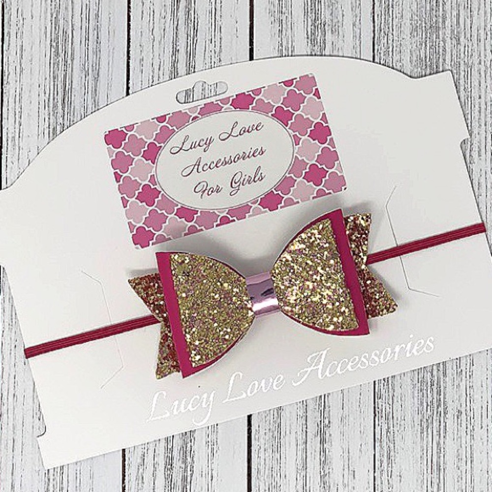 Handmade rose & gold colored headband/hair clip